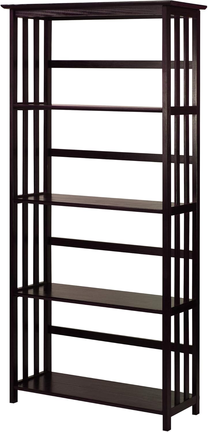 Espresso 5-Shelf Bookcase Pack of 2 Z712