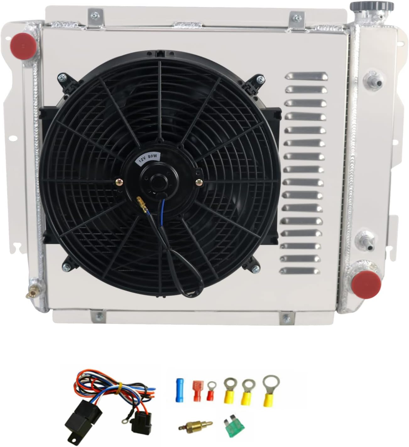 4 Row Core Radiator with Fan Shroud and Relay V3988