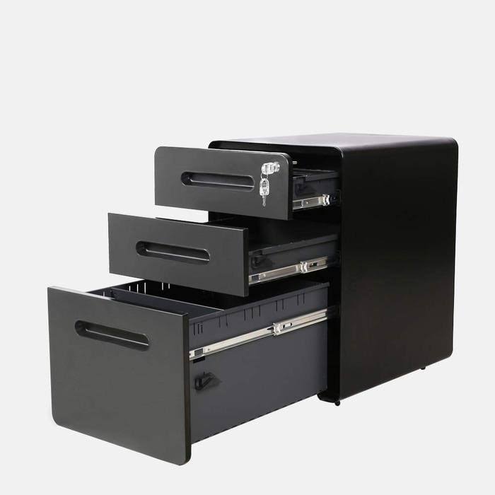 3-Drawer Metal Mobile File Cabinet with Locking Keys V9138