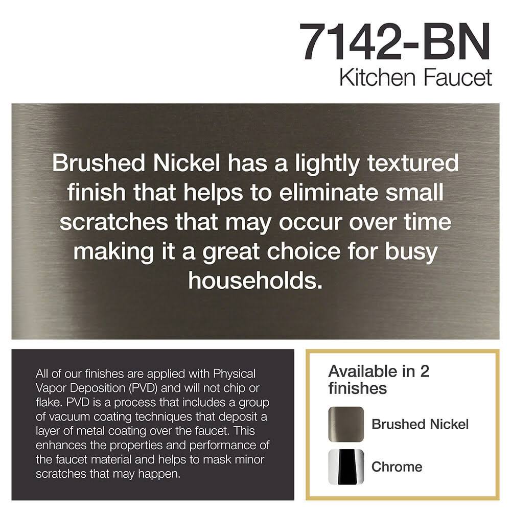 Brushed Nickel Double Handle Kitchen Faucet A3997