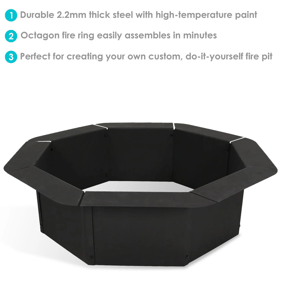 Octagon Heavy-Duty Steel Fire Pit Ring - 30" Inside Diameter N717677