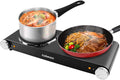 Double Hot Plates Electric Cooktop, Cast Iron, Black Stainless Steel, Pack of 2 F8222