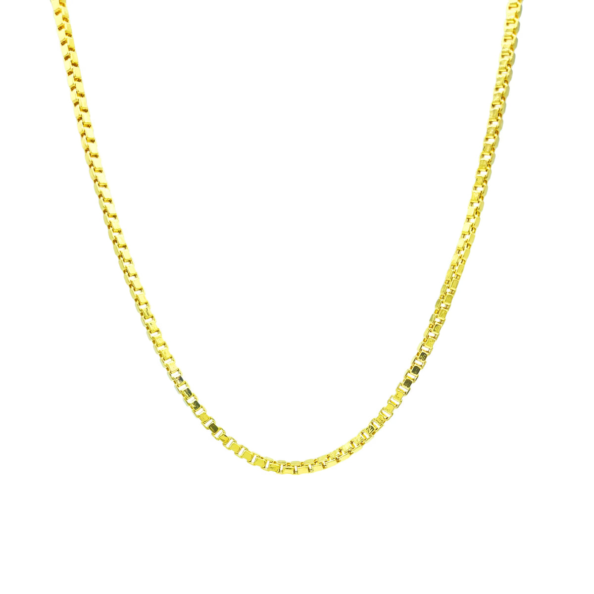 0.7mm 14K Yellow Gold Diamond Cut Box Pendant Chain Necklace 16" 18" 20" 22" 24" E580