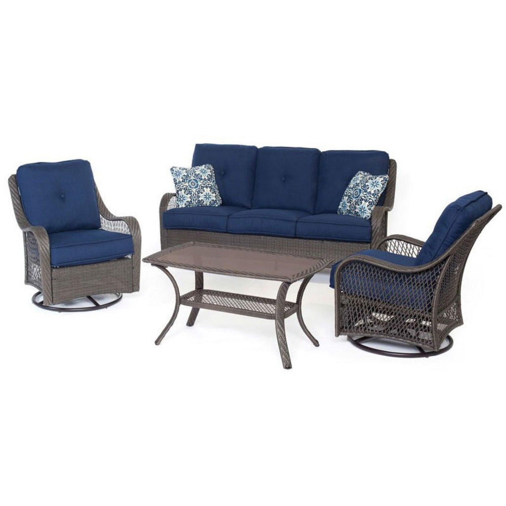 Navy Blue 4-Piece Patio Set V8179