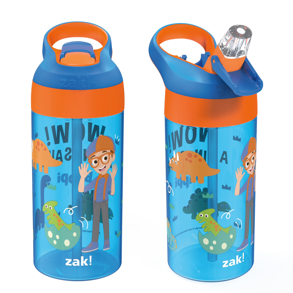 17.5 oz Kids Water Bottle with Spout Cover and Carrying Loop, Durable Plastic, Pack of 2 L171562