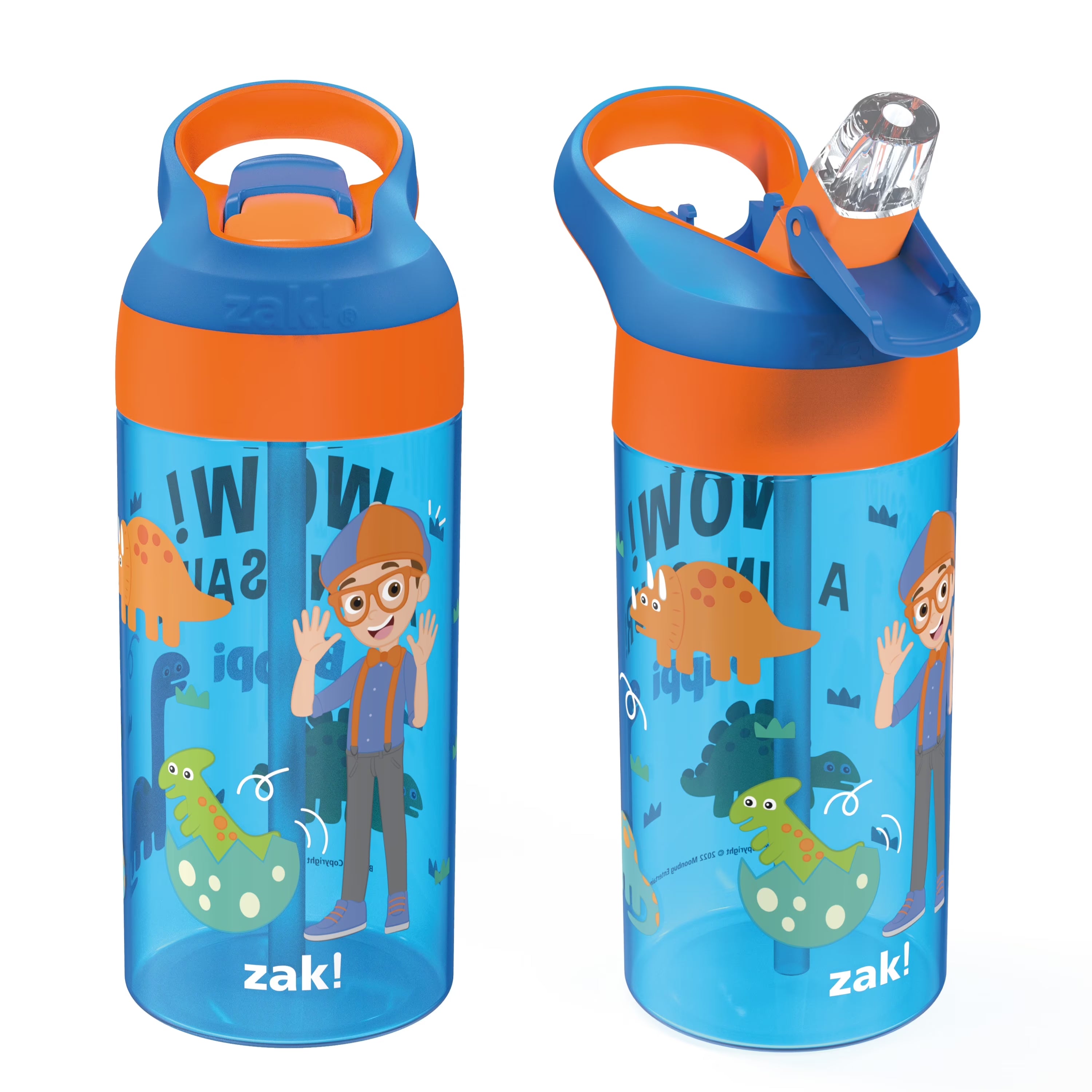 17.5 oz Kids Water Bottle with Spout Cover and Carrying Loop, Durable Plastic, Pack of 2 L171562