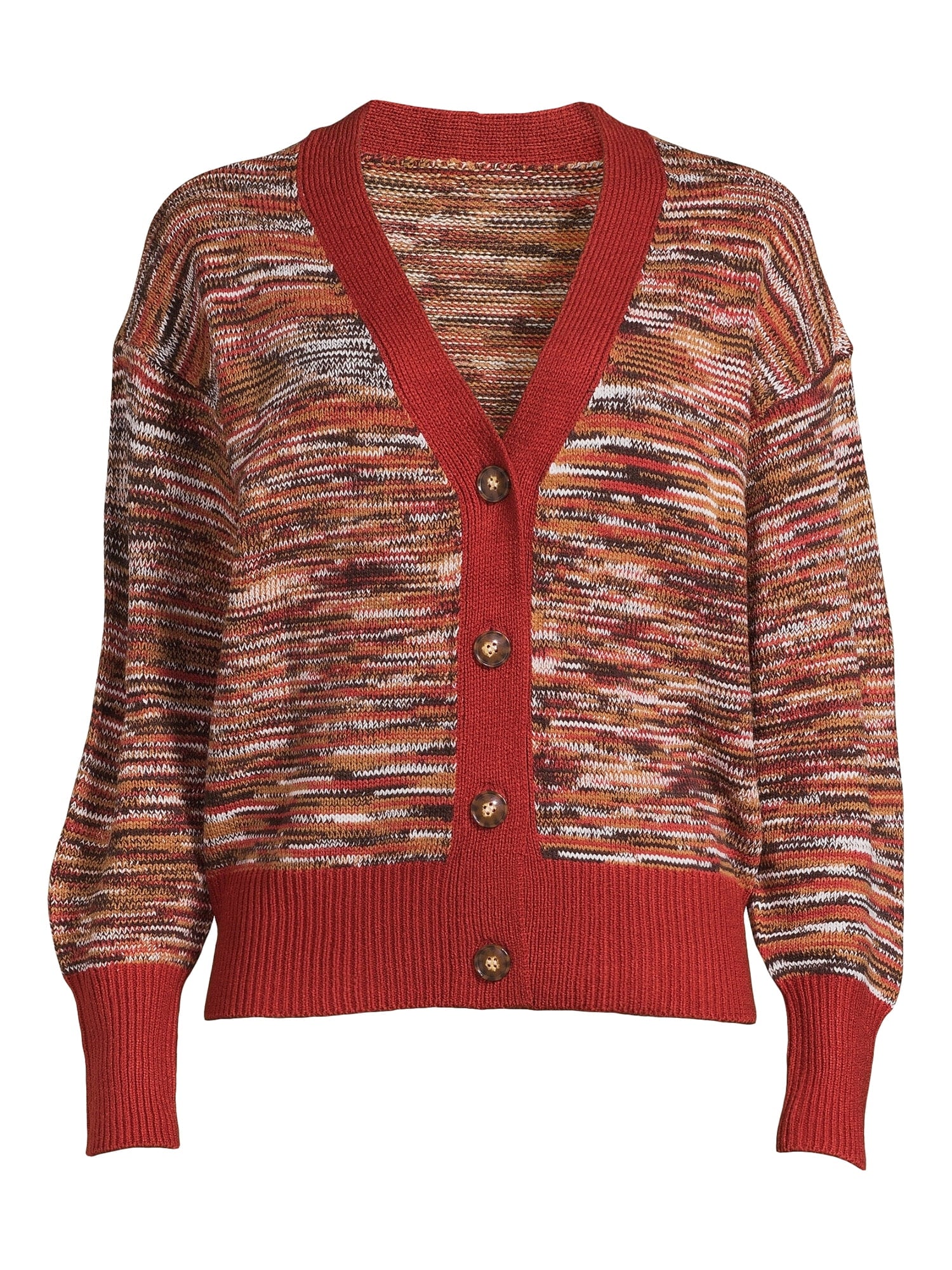 Women's V-Neck Cardigan Sweater with Long Sleeves L8843