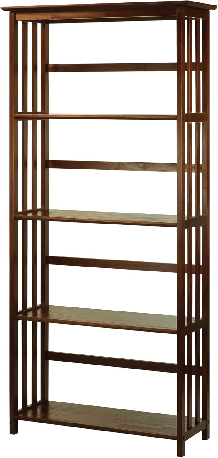 Espresso 5-Shelf Bookcase Pack of 2 Z712
