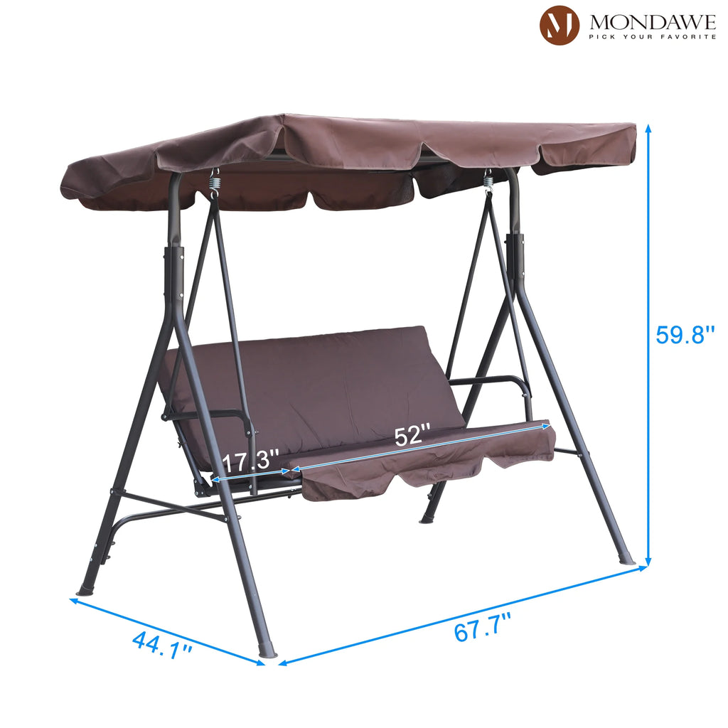 Freestanding Patio Swing Chair with Canopy O34888