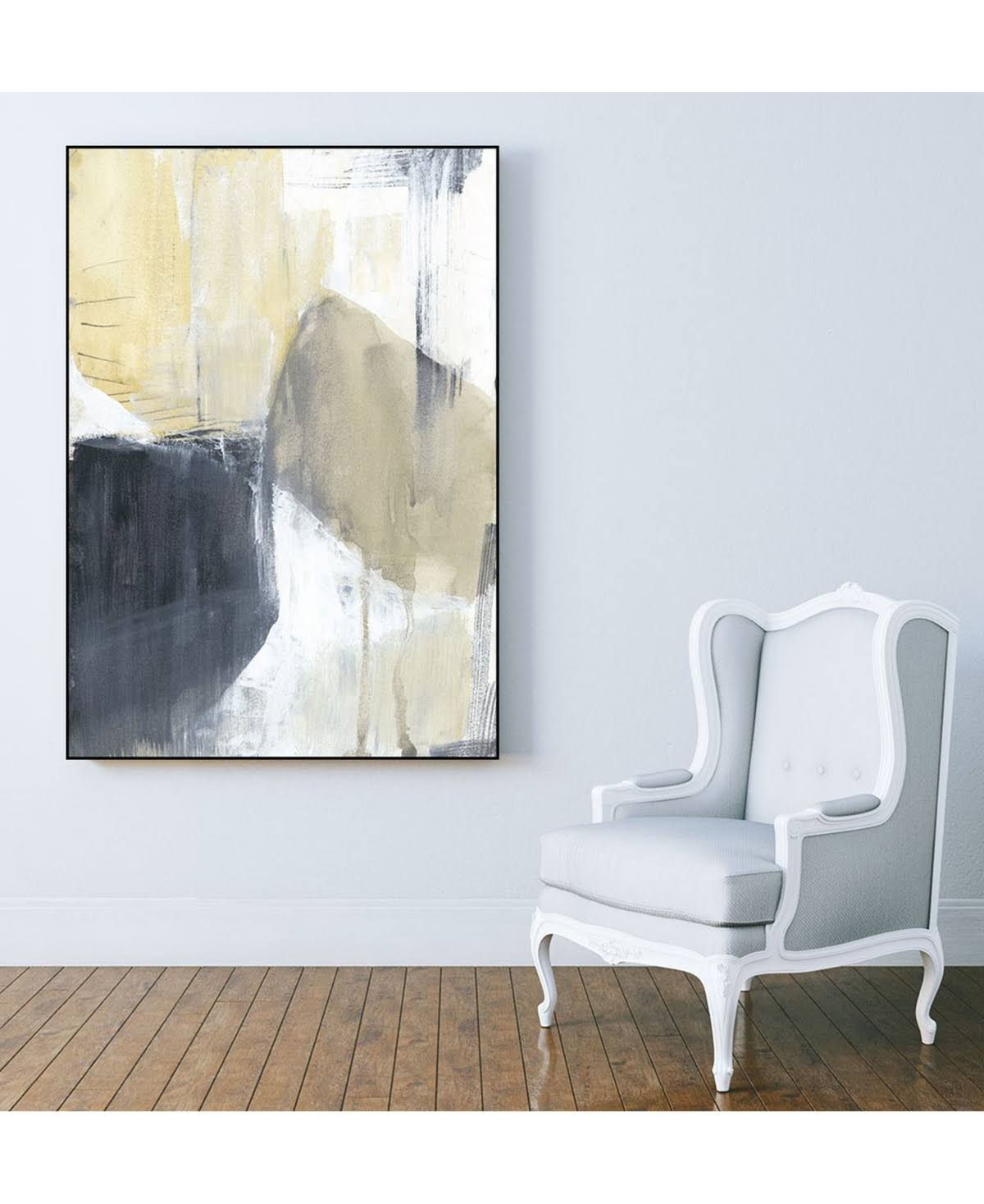 Neutral Divide I Framed Canvas - Brown M314299
