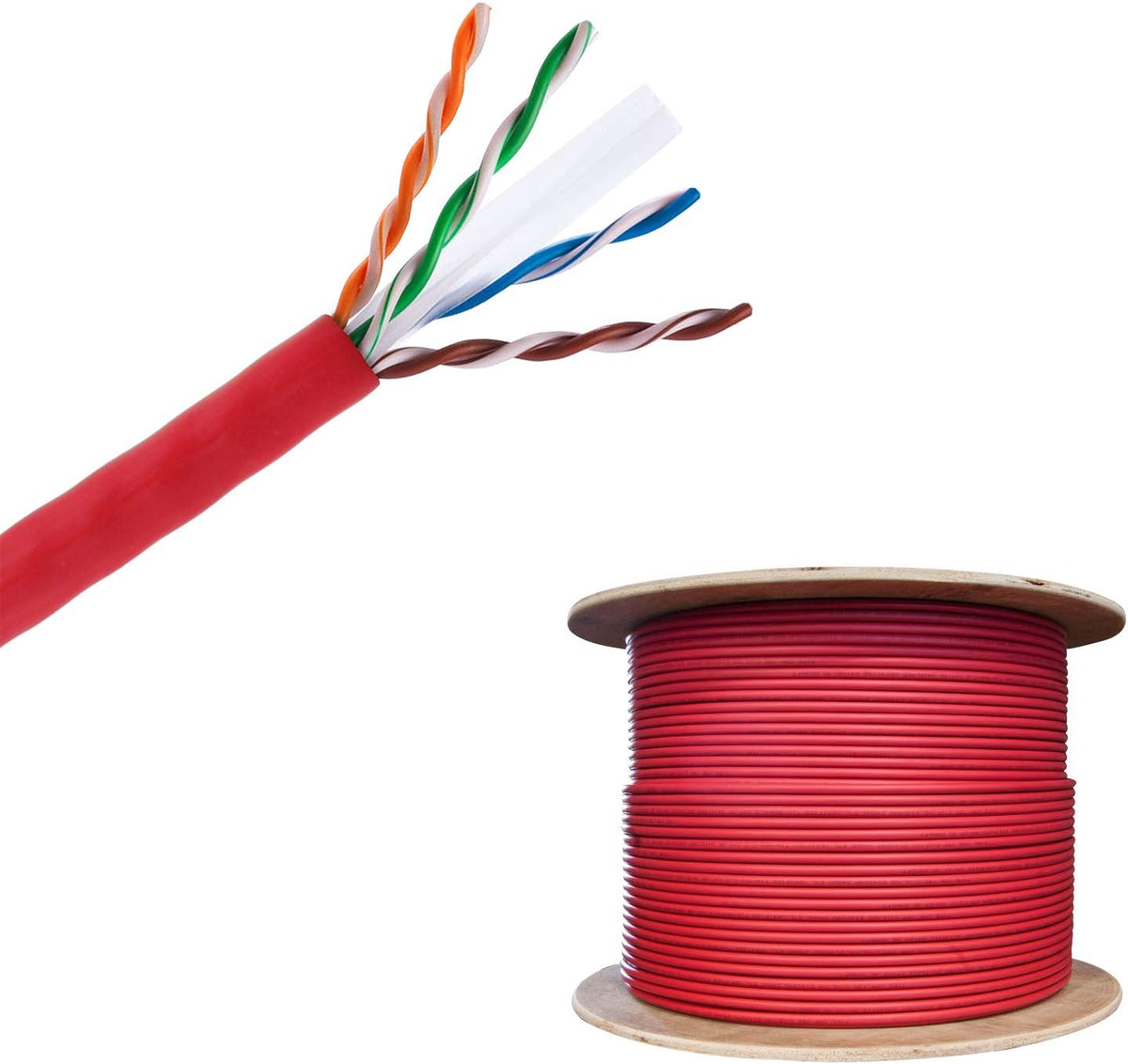 White Cat6 1000 ft Bulk Ethernet Cable, Bare Solid Copper UTP, 23 AWG I180662