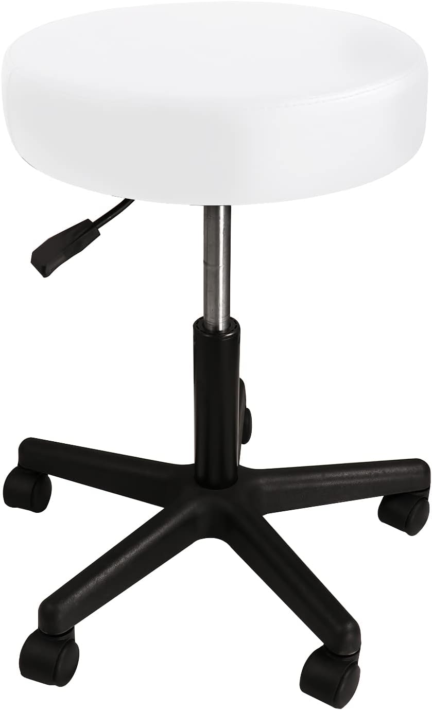 Black Adjustable Round Rolling Stool O14889