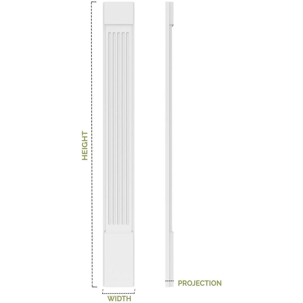 Flat Panel PVC Pilaster with Capital and Base (Pair) G1793