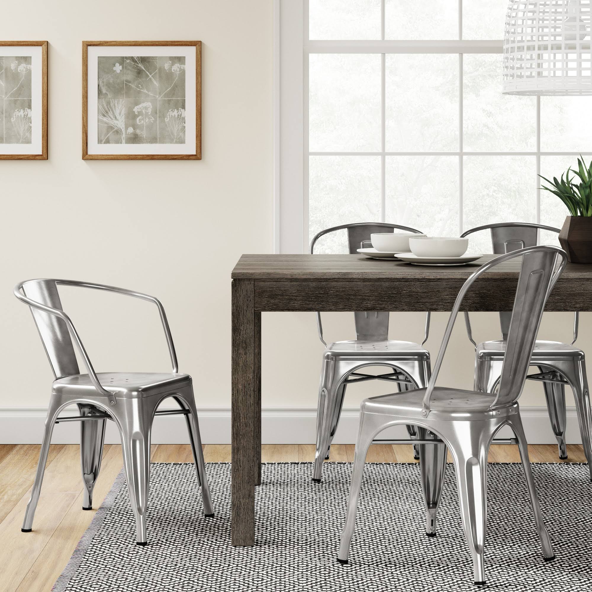 Silver Metal Dining Chair P46752