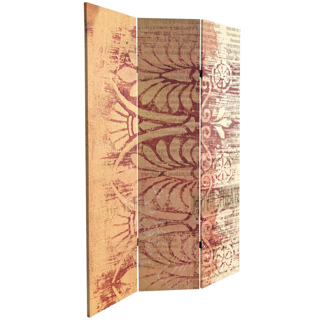 Rust/Gold Canvas Room Divider W54806