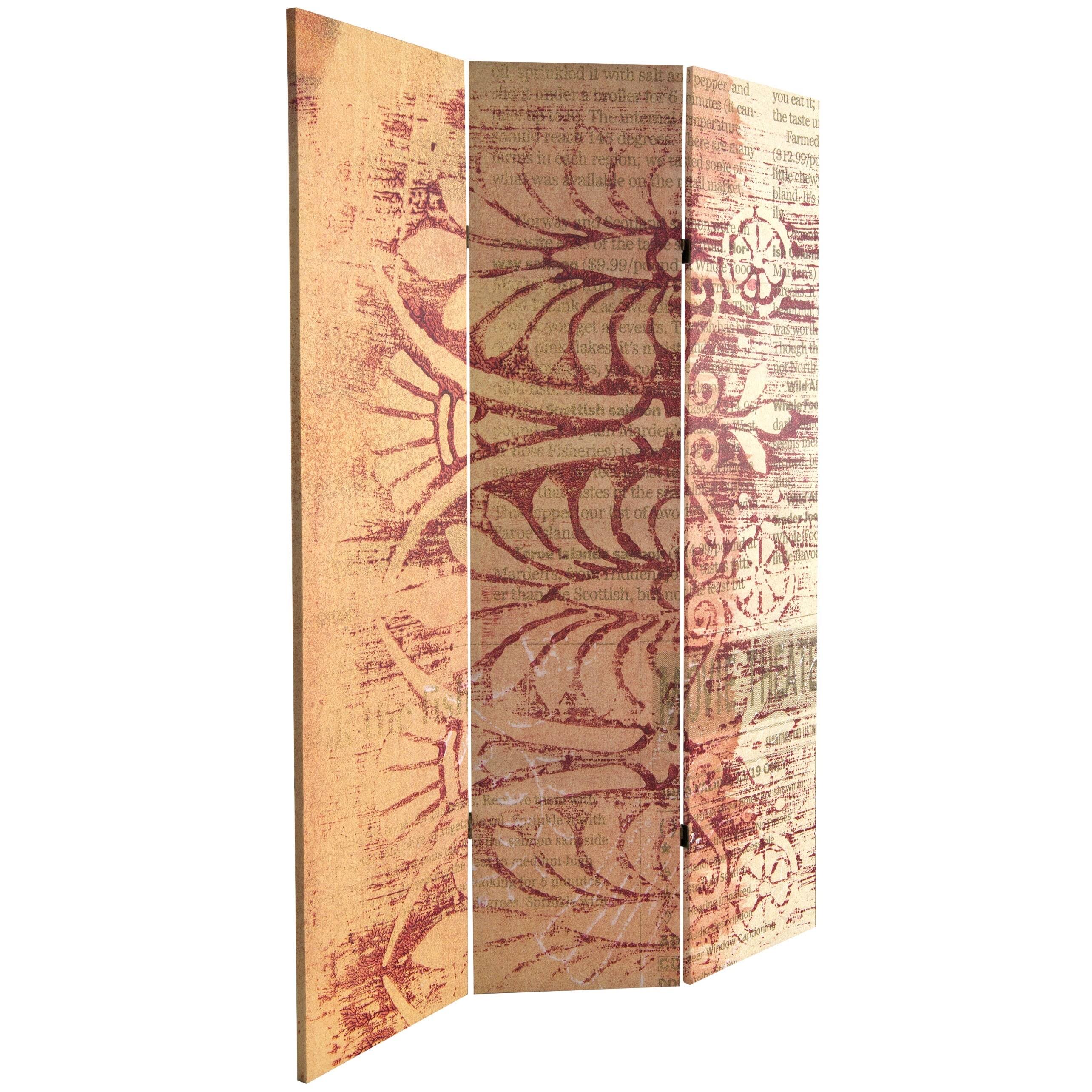 Rust/Gold Canvas Room Divider W54806