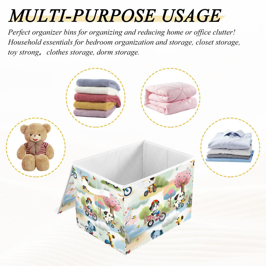 Foldable Storage Baskets with Lids D4639