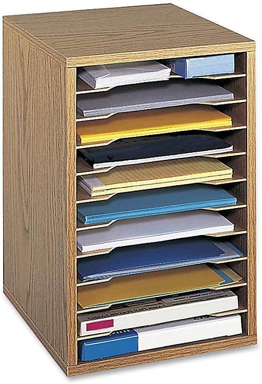 Gray 11 Compartment Vertical Desktop Sorter D174
