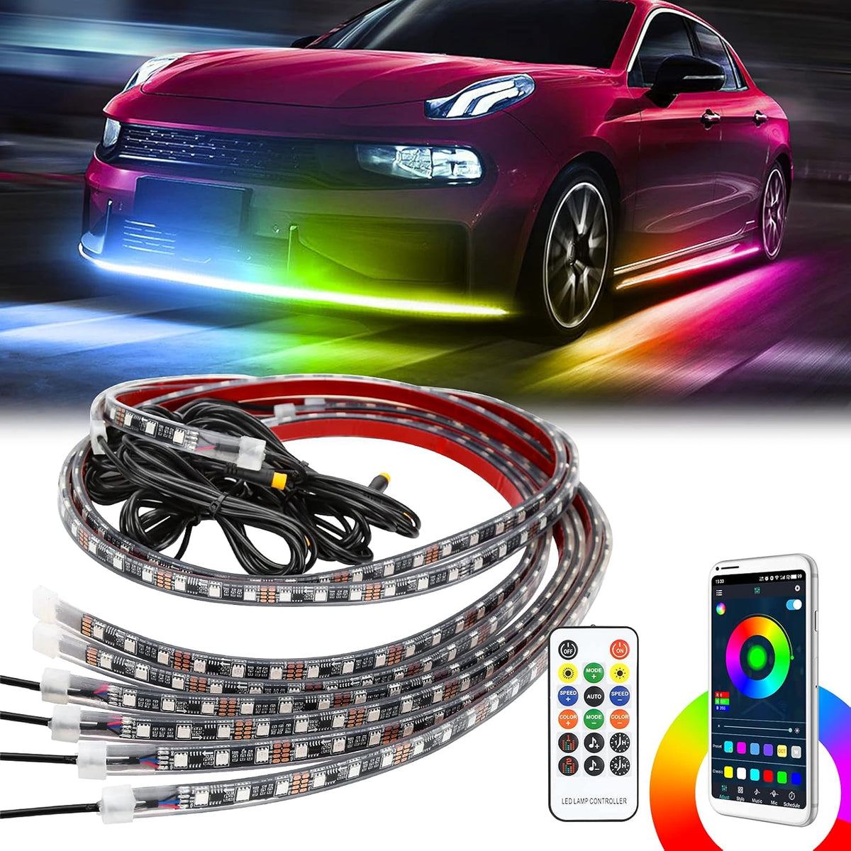 8 Pods RGB LED Rock Lights Kit with APP Controller H1553