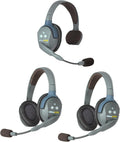 Full Duplex Wireless Intercom System for 3 Users with Single-Ear Master Headset and 2 Dual Ear Remote Headsets Z1468