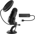 Blue Yeti Microphone with Pop Filter and 4 Port USB Hub F277666