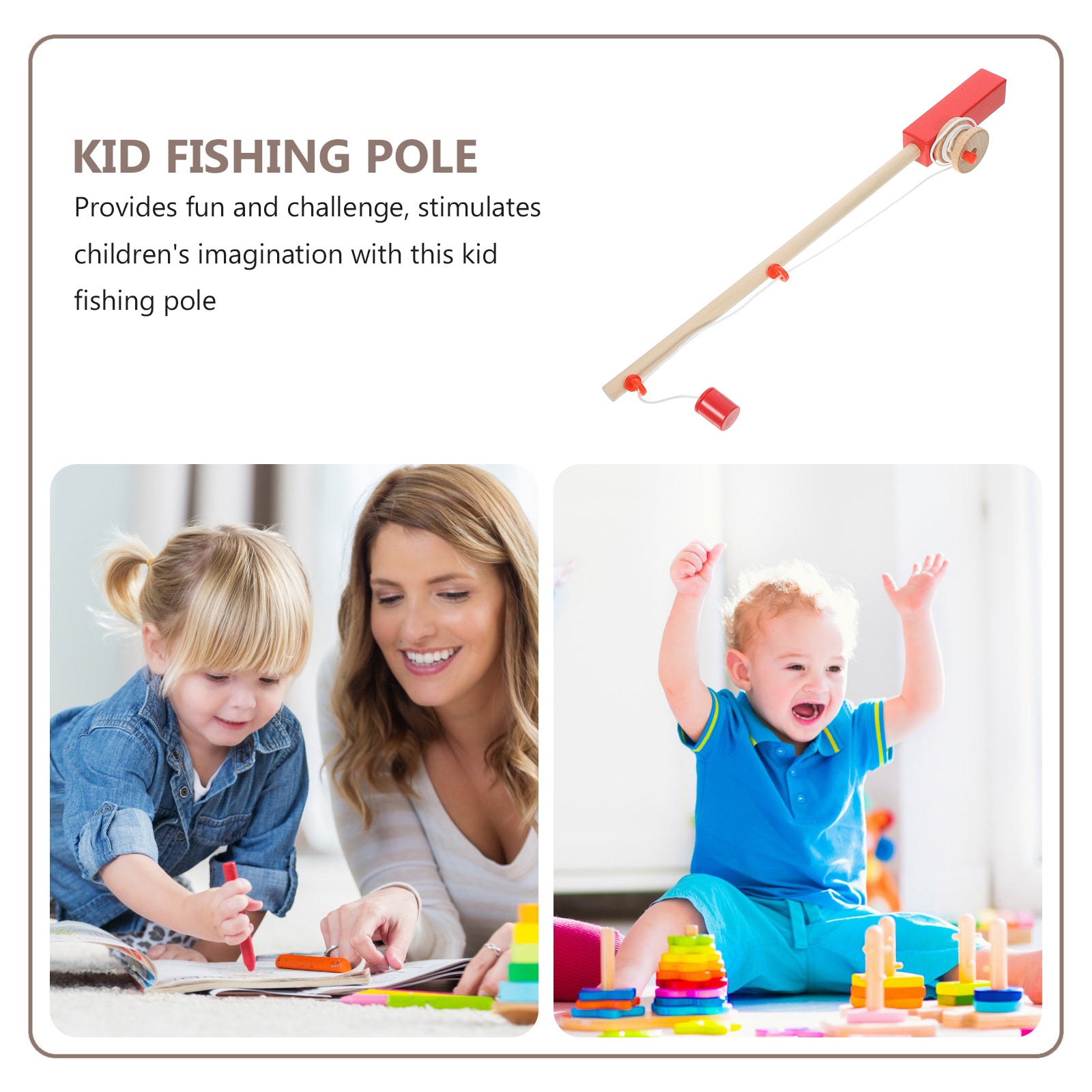 Magnetic Wooden Fishing Rod Toy Game W9932