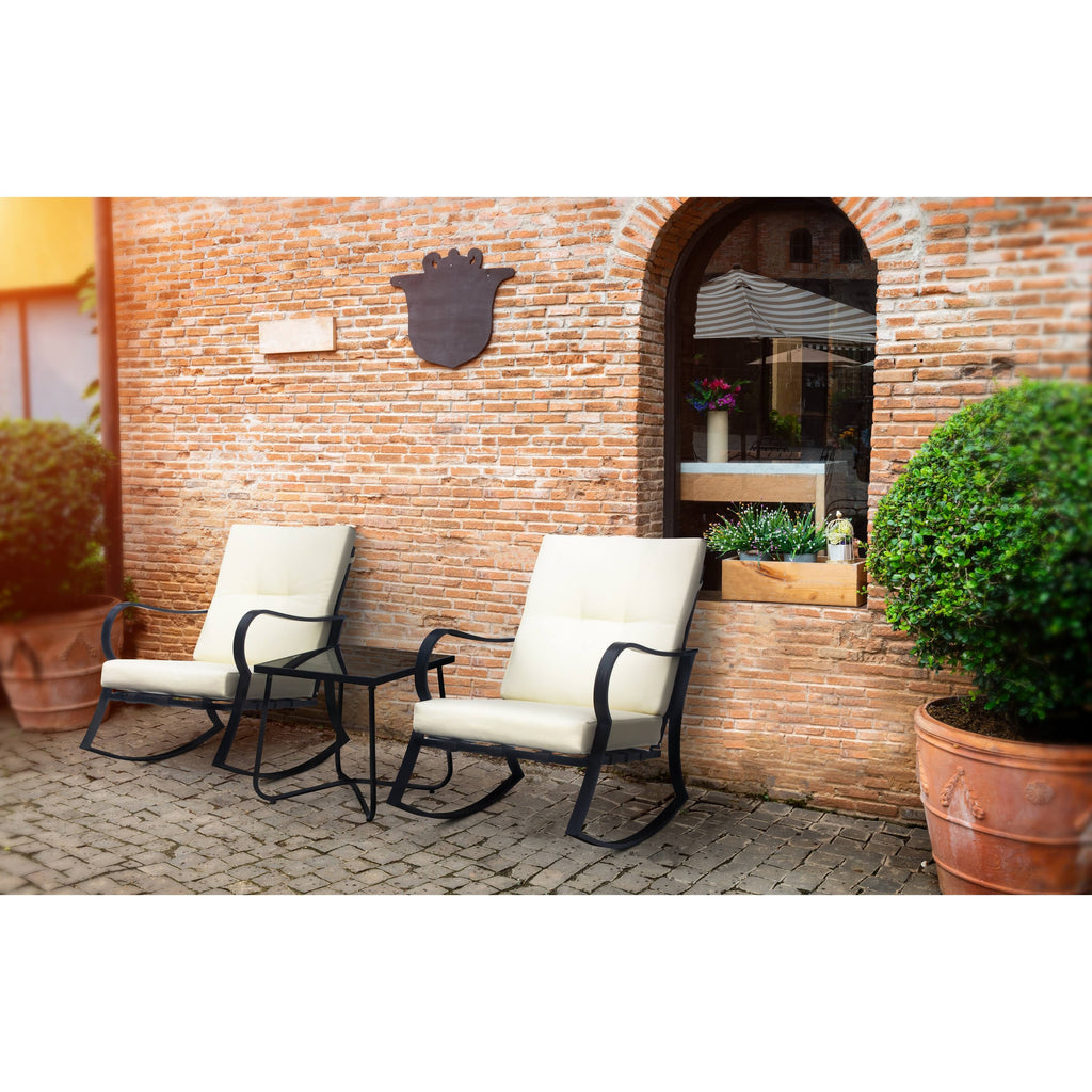 3-Pc. Orange Rocking Chair and End Table Set O6996
