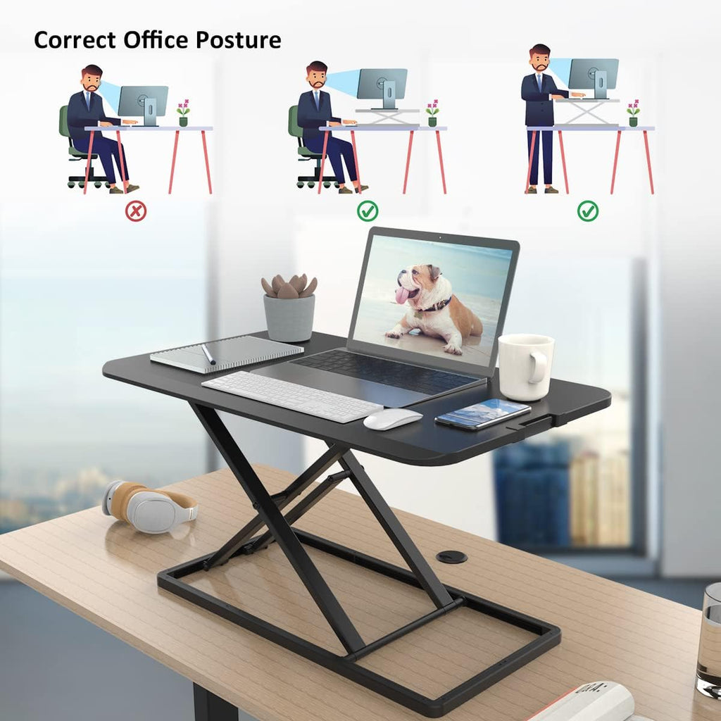 Compact Standing Desk Converter with Handle E5164
