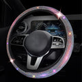 Black with White Diamond Crystal Steering Wheel Cover 15 inches O4067