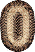 Oval Charcoal Braided Rug Q871
