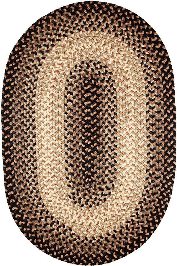 Oval Charcoal Braided Rug Q871