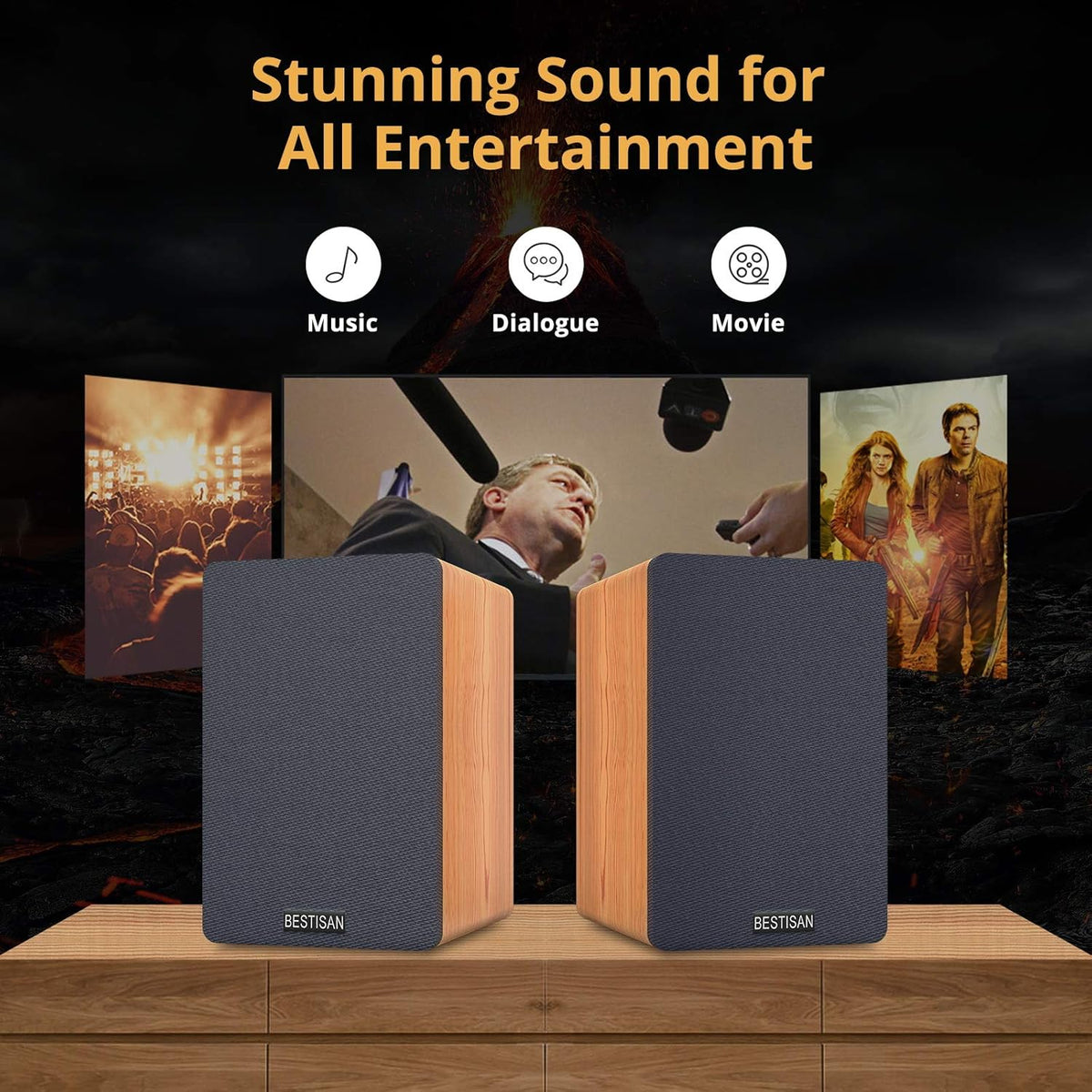 Bluetooth Bookshelf Speakers with Optical Input P794