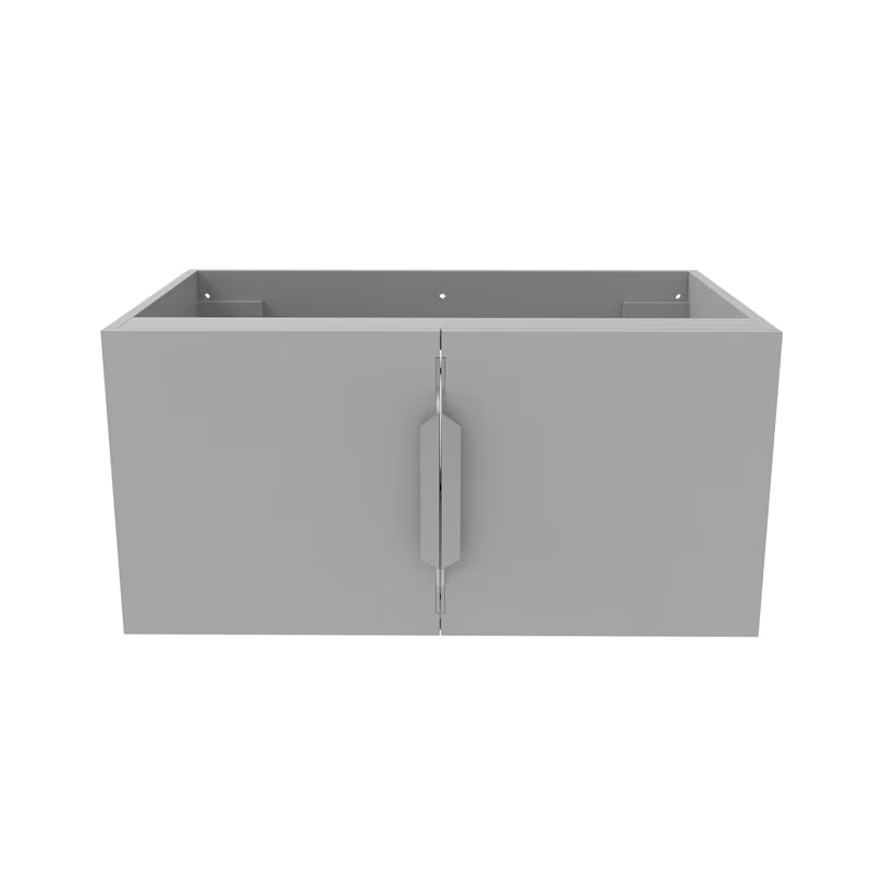 Gray Wood Floating Vanity Base with Drawers H684678