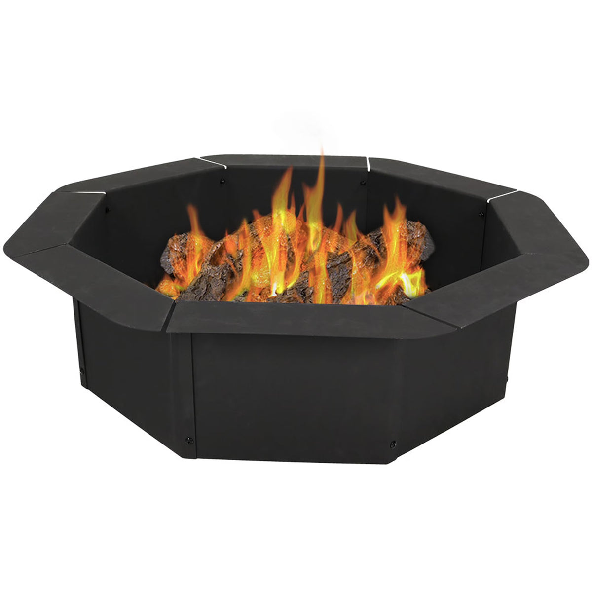 Octagon Heavy-Duty Steel Fire Pit Ring - 30" Inside Diameter N717677