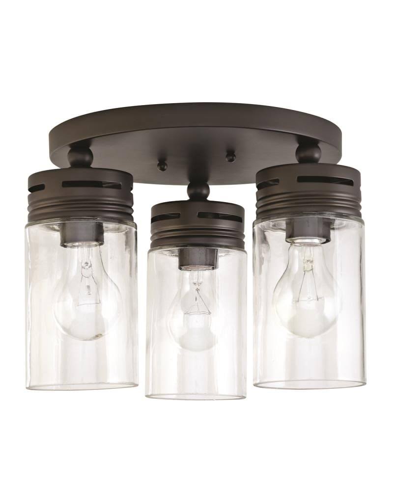 Aged Bronze Incandescent Flush Mount Light D196