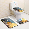 3 Piece Bathroom Rugs Set with Contour Mat and Toilet Lid Cover G993947