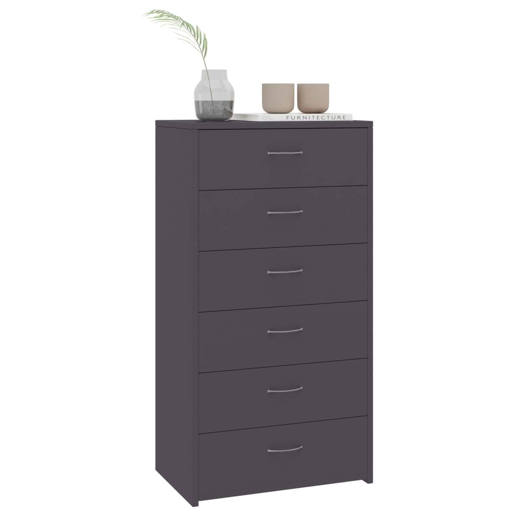 White 6 Drawer Sideboard Chipboard E313