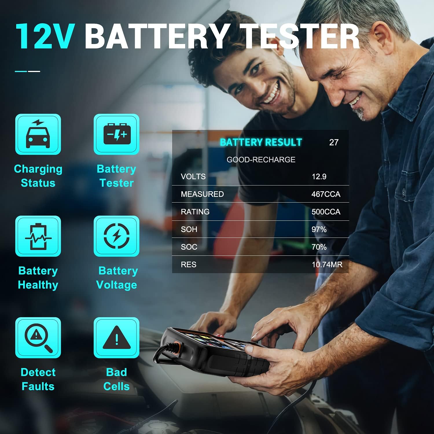 OBD2 Scanner with 12V Battery Tester P6689
