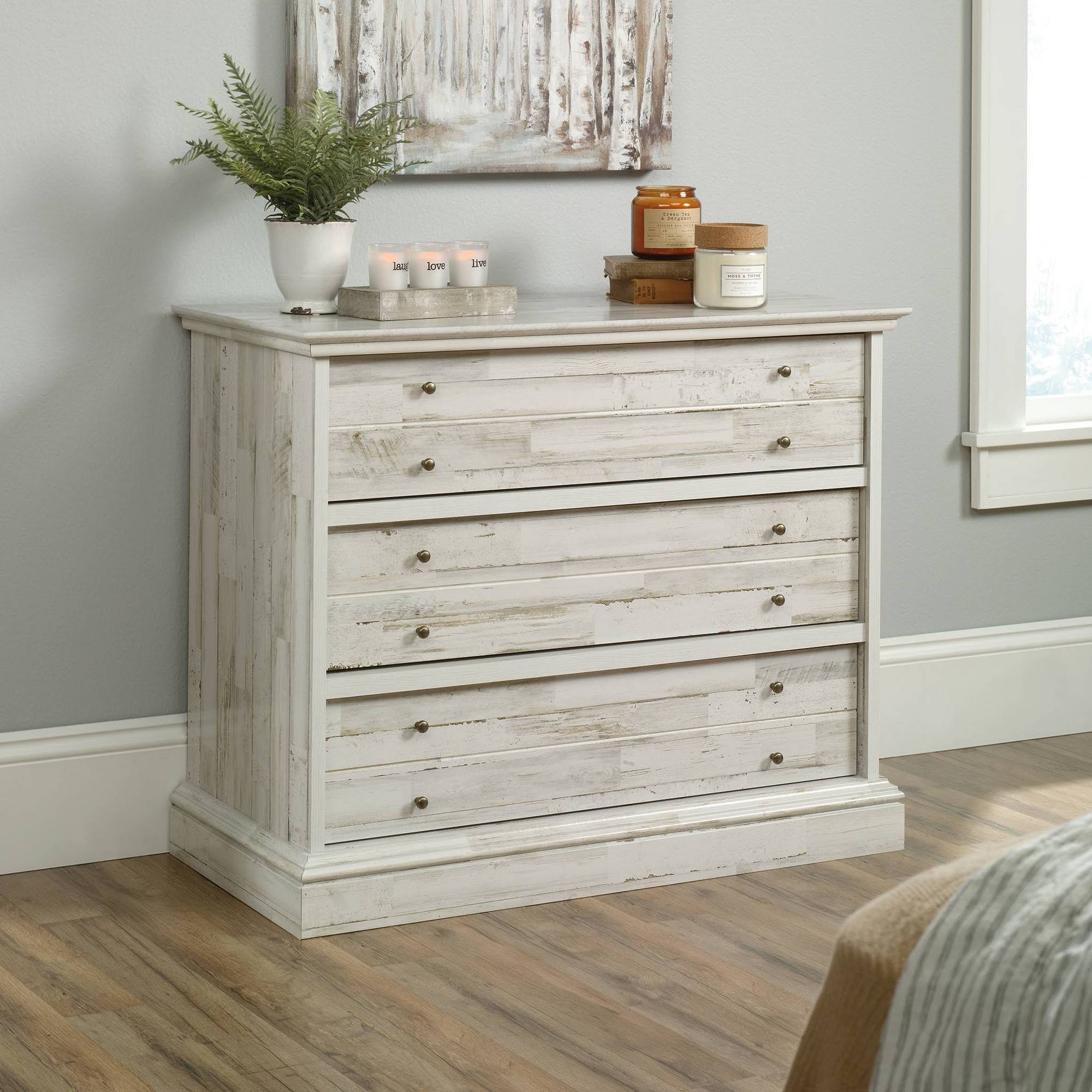 White Plank 3-Drawer Chest U991