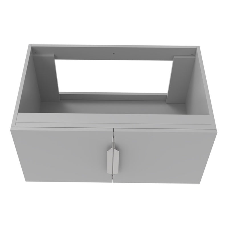 Gray Wood Floating Vanity Base with Drawers H684678