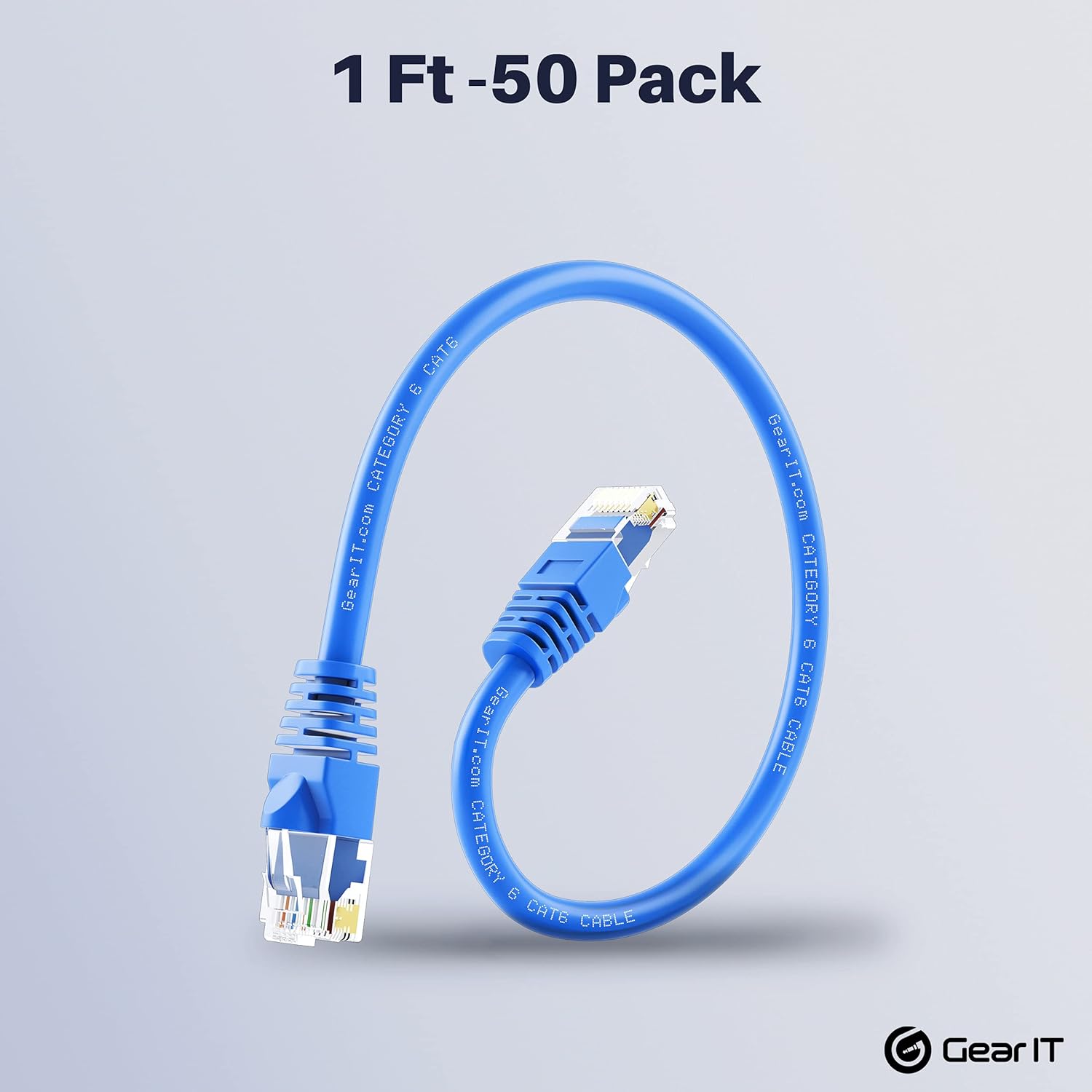 Cat6 Ethernet Cable 1 ft 50-Pack Blue F8879