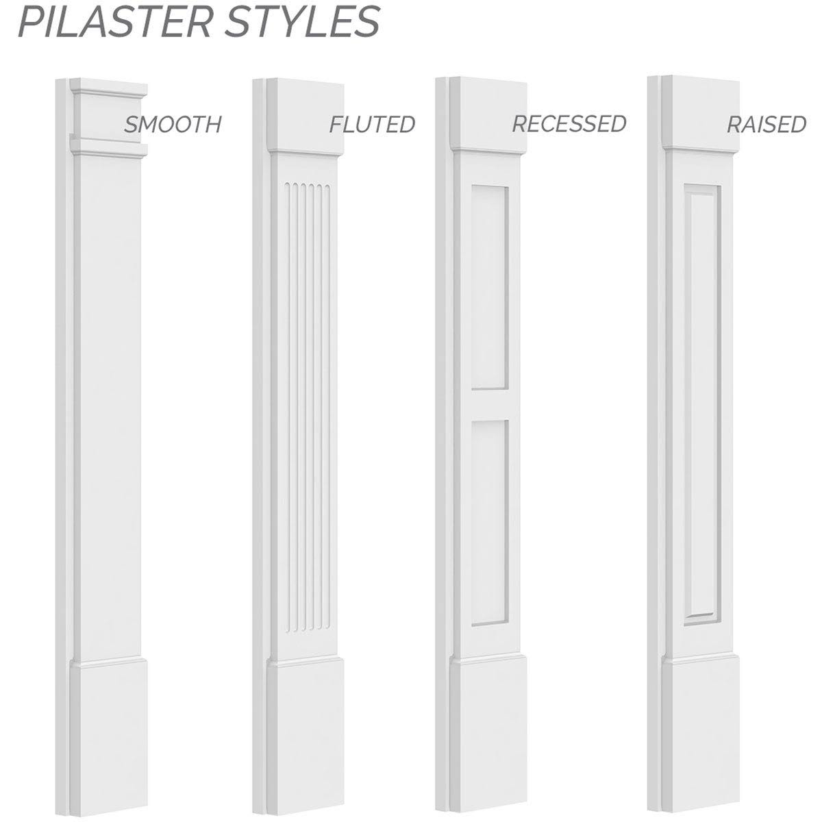 Flat Panel PVC Pilaster with Capital and Base (Pair) G1793