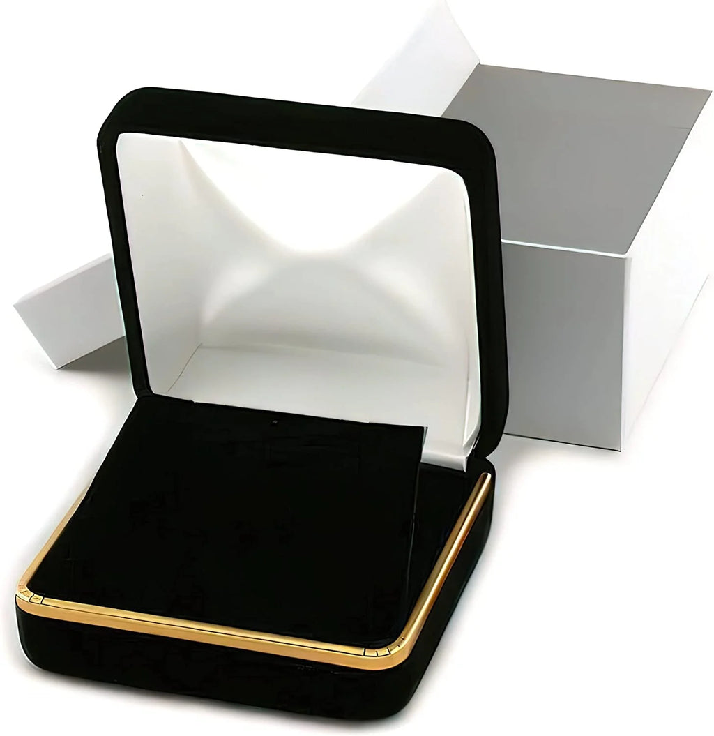 14k White Gold Box Pendant Chain Necklace 16 inch L916190