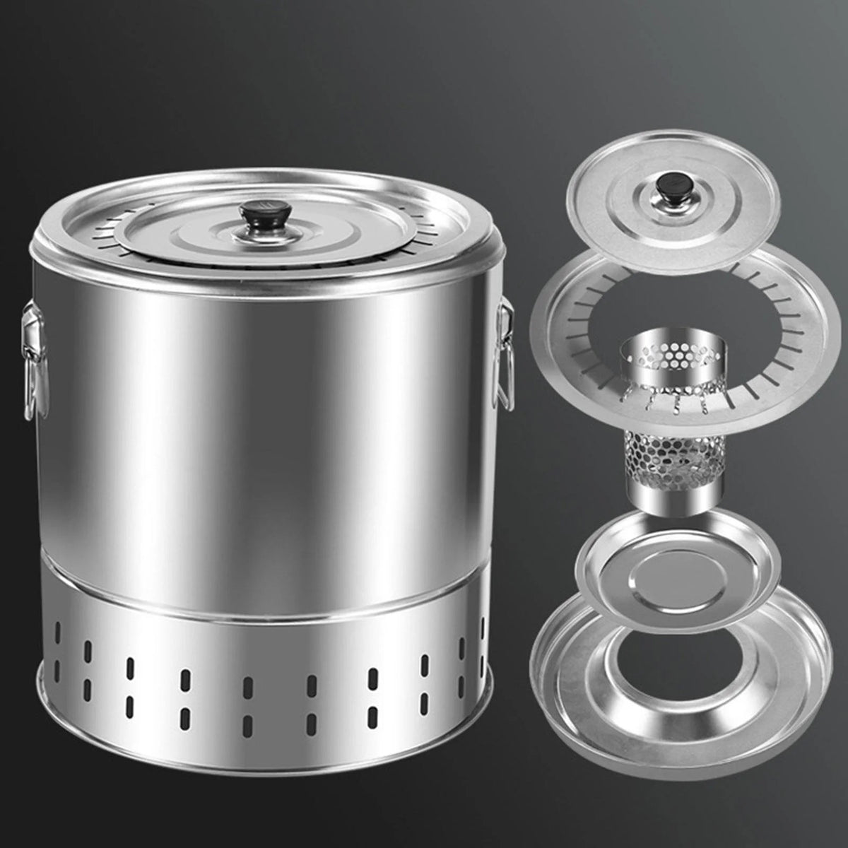 Compact Windproof Steel BBQ Grill Stovetop Q62129