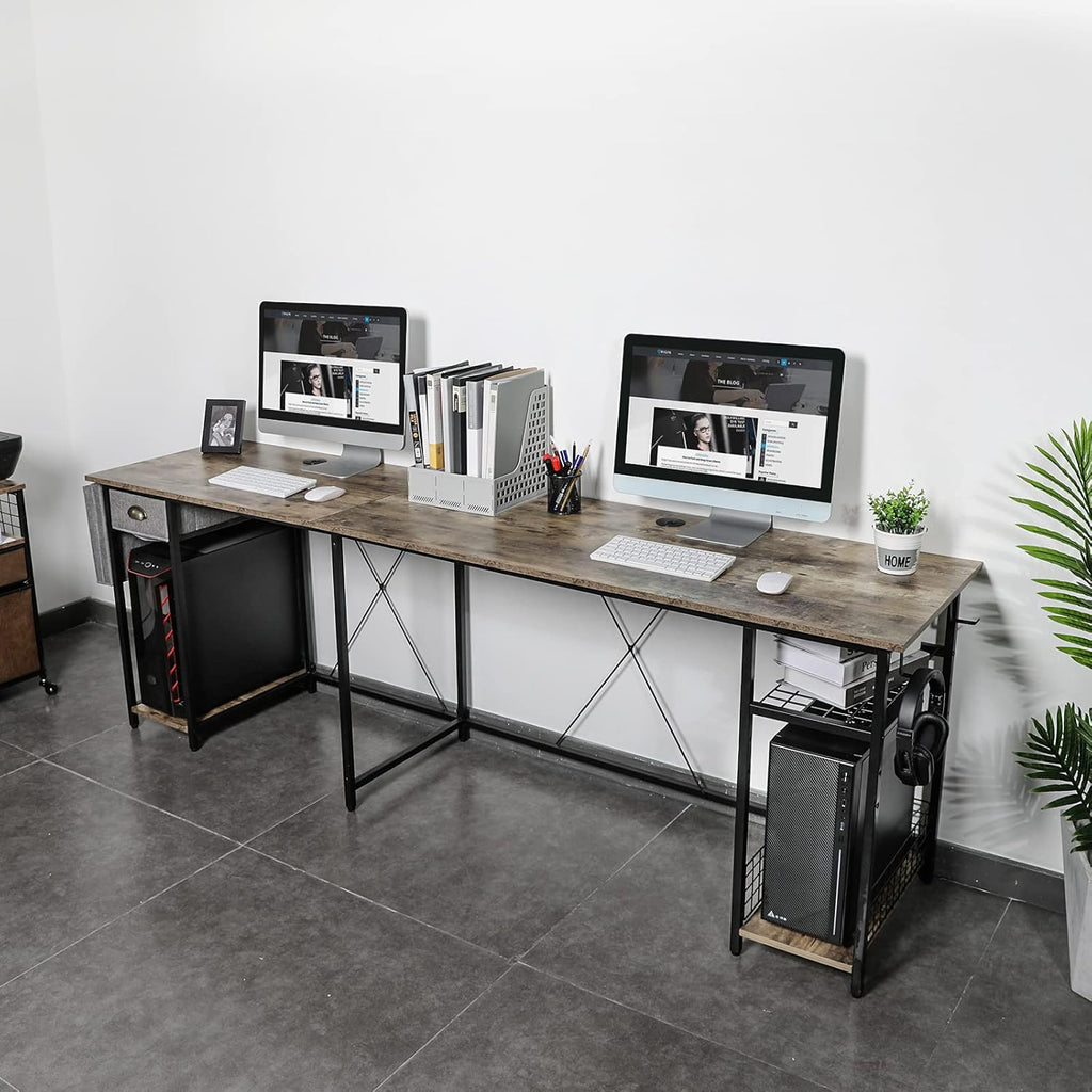 L-Shaped Computer Desk with Storage Shelves Drawer R136914