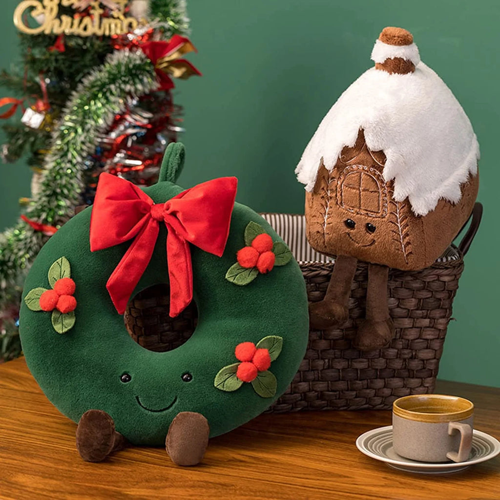 Kawaii Ginger Bread Plush Toy Stuffed Cookie House Shape Cushion Pillow P11761