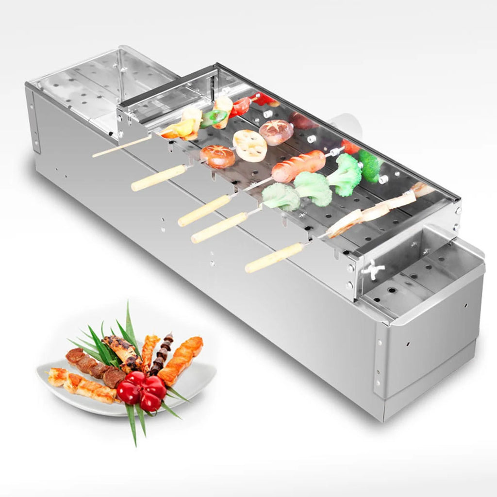 60cm Adjustable Width Rolling Heavy Duty BBQ Grill A742