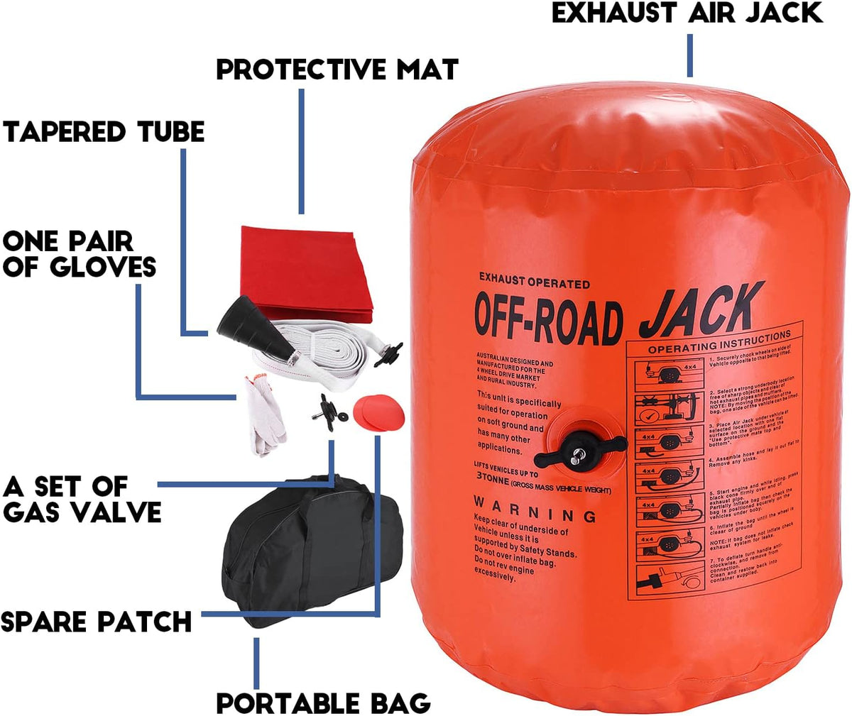 4T Exhaust Air Jack Inflatable Car Jack for Vehicle SUV Truck T869588