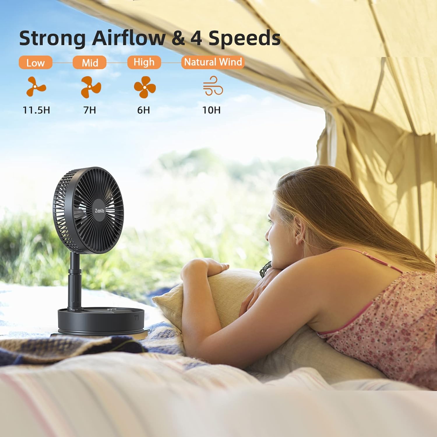 7200mAh Rechargeable Oscillating Portable Standing Fan R48252