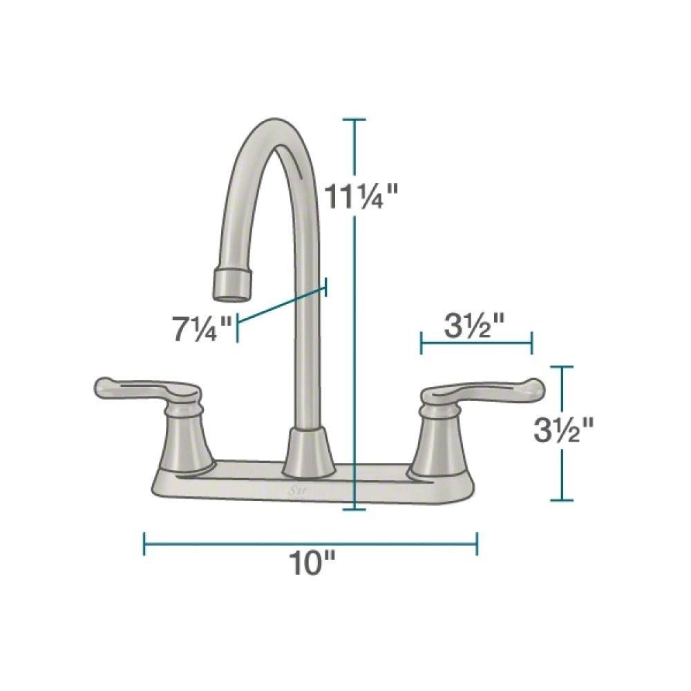 Brushed Nickel Double Handle Kitchen Faucet A3997